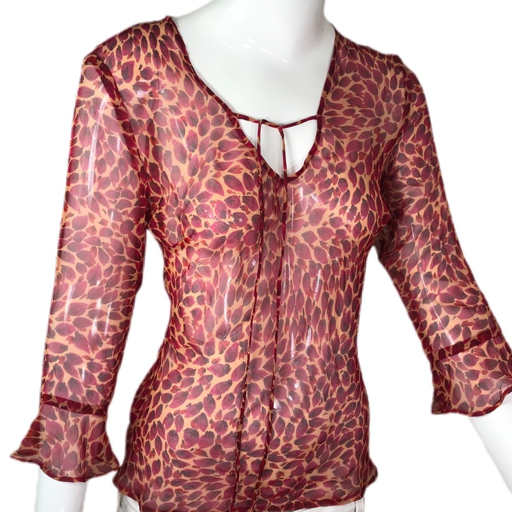 Alice & Trixie New York ❤NEW❤ Medium (M) Silk Tie Neck Blouse - Picture 2 of 10